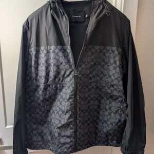 Coach Black Tonal Logo Windbreaker Jacket